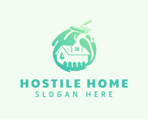 Home Builder Paint Roller logo design