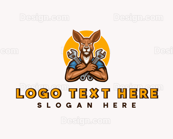 Mechanic Repair Kangaroo Logo