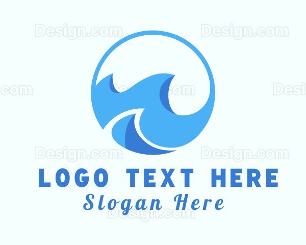 Ocean Surfing Wave Logo