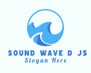 Ocean Surfing Wave logo design