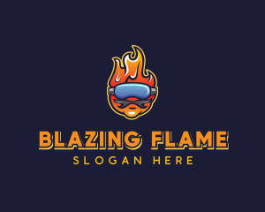 Blazing VR Guy logo design