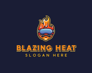 Blazing VR Guy logo design