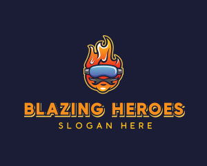 Blazing VR Guy logo design