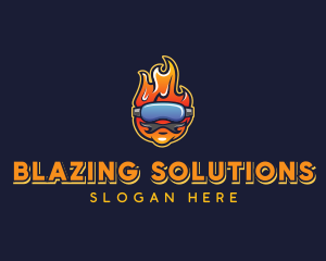 Blazing VR Guy logo design