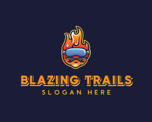 Blazing VR Guy logo design