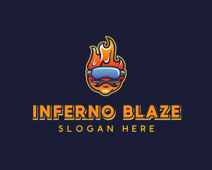 Blazing VR Guy logo design