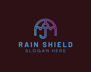 Gradient Weather Umbrella  logo design