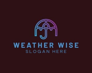 Gradient Weather Umbrella  logo design