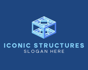 Tech Cube Structure logo design