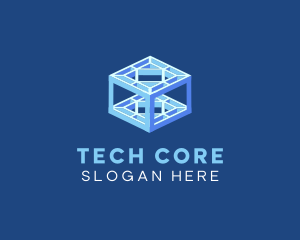 Tech Cube Structure logo design