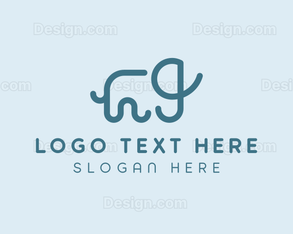 Animal Cute Elephant Logo