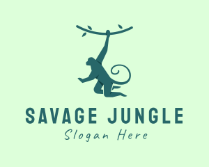 Hanging Jungle Monkey logo design