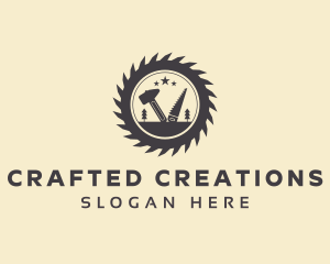 Carpentry Woodwork Tools logo design