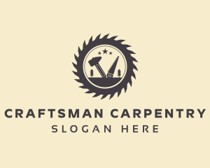 Carpentry Woodwork Tools logo design