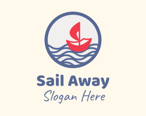 Sailing Boat Waves  logo design