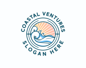 Waves Ocean Surfing logo design