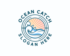 Waves Ocean Surfing logo design