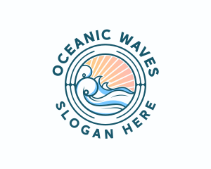 Waves Ocean Surfing logo design