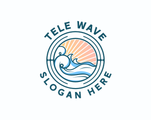 Waves Ocean Surfing logo design