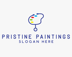 Stethoscope Paint Palette  logo design