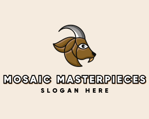 Wildlife Goat Head logo design