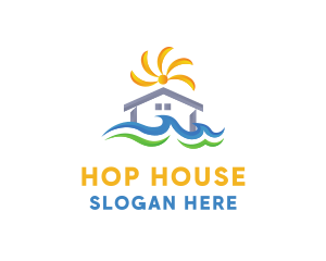 House Wave Vacation logo design