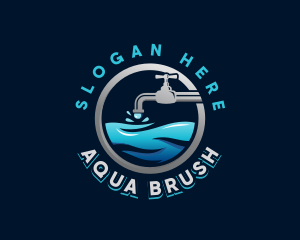 Water Faucet Droplet logo design