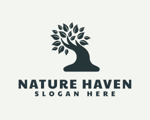 Natural Bonsai Tree logo design