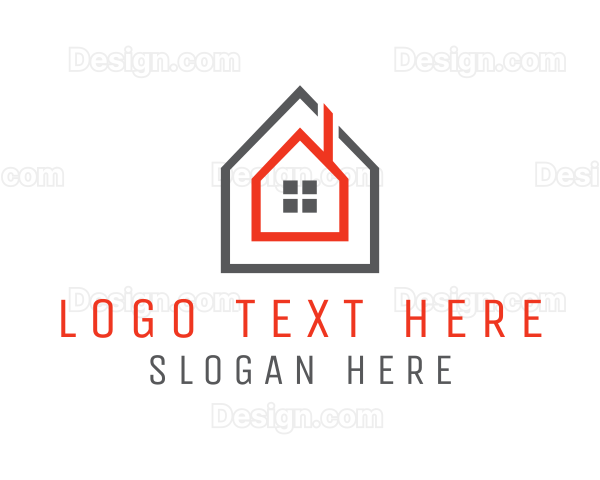 Grey Red Frame House Logo