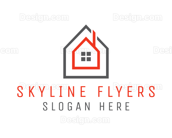 Grey Red Frame House Logo