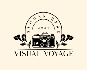 Camera Photography Floral logo