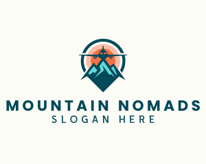 Airplane Mountain Travel logo design