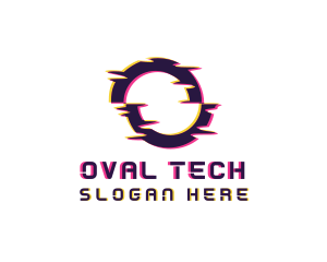 Tech Glitch Letter O logo design