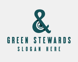 Green Eye Ampersand logo design