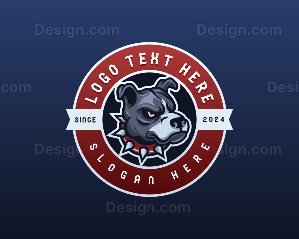 Angry Pitbull Canine Logo