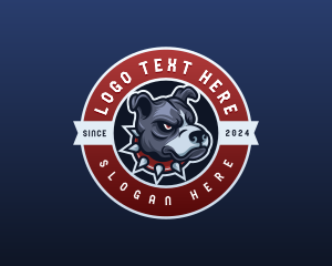 Angry Pitbull Canine logo