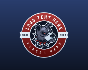 Angry Pitbull Canine Logo