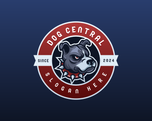 Angry Pitbull Canine logo design