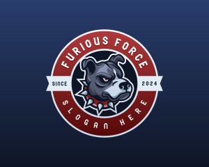 Angry Pitbull Canine logo design