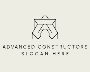 Geometric Industrial Letter A logo design