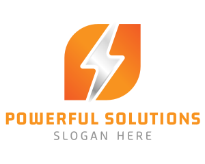 Electricity Bolt Power Plant logo design