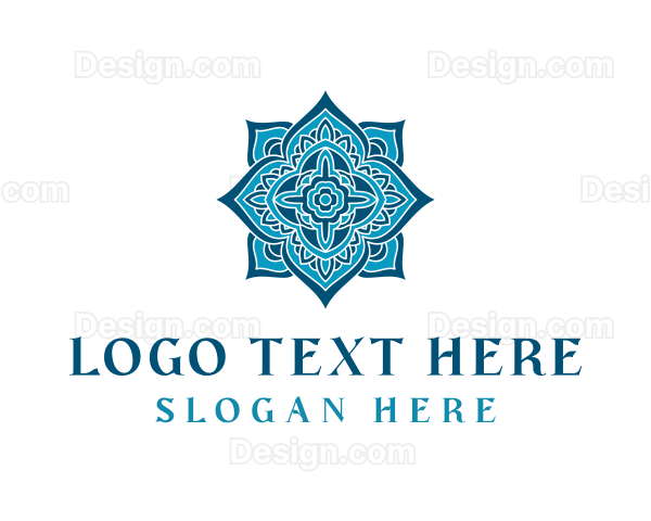 Blue Flower Mandala Logo