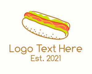 Flatbread - Hotdog Snack Sandwich logo design