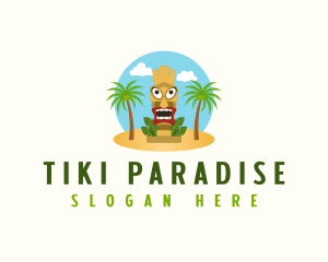 Tropical Hawaiian Tiki logo design