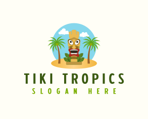 Tropical Hawaiian Tiki logo design