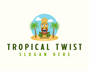 Tropical Hawaiian Tiki logo design