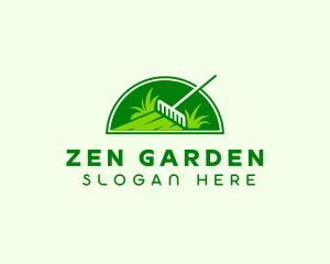 Gardening Rake Grass logo design