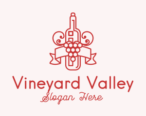 Winemaker Vineyard Banner logo design