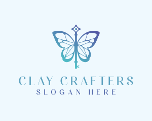 Butterfly Wings Key Boutique logo design