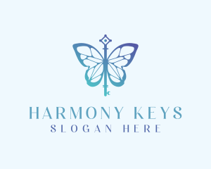 Butterfly Wings Key Boutique logo design